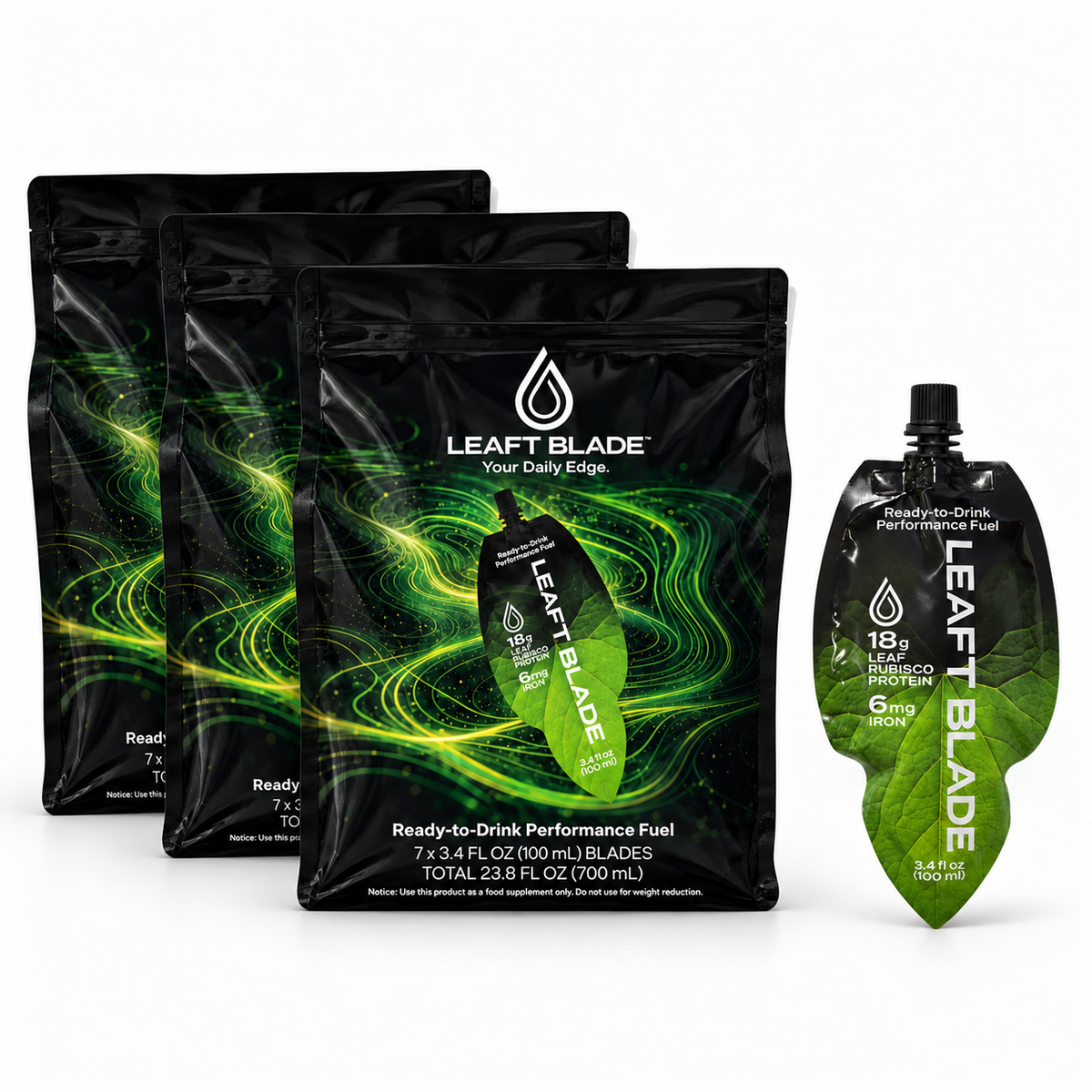 Leaft Blade 21 Blades: three 7-pack bags with a single 100 ml pouch
